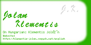 jolan klementis business card